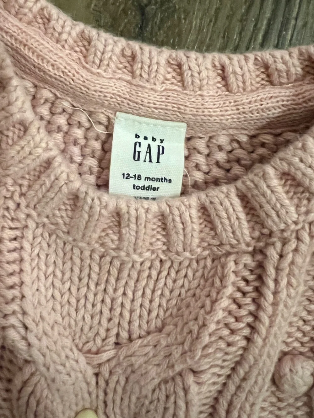 GAP Pink Cable Knit Bobble Sweater